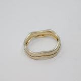Sterling Silver Double Strand Zigzag Dress Ring Vintage c1970 Size R 1/2
