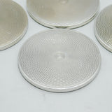 Set of Four Sterling Silver Engine Turned Drinks Coasters Vintage 1997