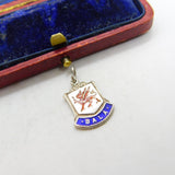 Sterling Silver and Enamel Bala Travel Shield Charm Pendant Vintage c1970