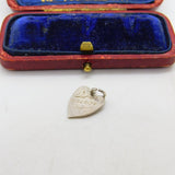Sterling Silver Miniature 'Charity' Heart Charm Pendant Vintage c1970