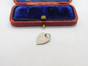 Sterling Silver Miniature 'Charity' Heart Charm Pendant Vintage c1970
