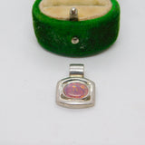 Sterling Silver Cabochon Opal Drop Charm Pendant Vintage c1970