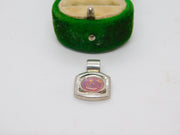 Sterling Silver Cabochon Opal Drop Charm Pendant Vintage c1970