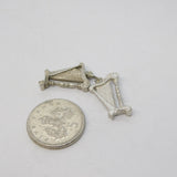 Sterling Silver Pair of Musical Harps Charm Pendant Vintage c1970
