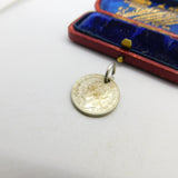 Sterling Silver Dutch Queen Wilhelmina 25 Cents Coin Charm Pendant Antique 1941