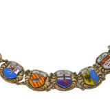 Silver Plated Germany Town/City Shield Panel Souvenir Bracelet Antique c1930's