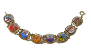 Silver Plated Germany Town/City Shield Panel Souvenir Bracelet Antique c1930's