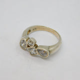 Sterling Silver Paste Set Mixed Shapes Dress Ring Modern c2000 Size P