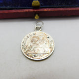 Silver Dipped Authentic 1 Franc Coin Charm Pendant 1923
