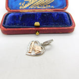 Rose Gold on Sterling Silver Inspirational Charm Pendant Vintage c1970
