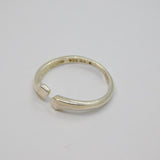 Sterling Silver Studio Style Cross Over Open Band Ring Vintage c1970 Size S