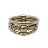 Sterling Silver Byzantine Style Dress Ring Vintage c1970 Size M UK