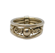 Sterling Silver Byzantine Style Dress Ring Vintage c1970 Size M UK