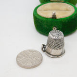 Sterling Silver Sewing Thimble Charm Pendant Vintage c1970
