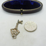 Sterling Silver 21st Birthday Lucky Key Charm Pendant Vintage c1970