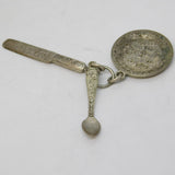 Sterling Silver Knife, Fork & Plate Charm Pendant Vintage c1970