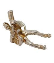 Sterling Silver Guitar Player Charm Pendant Vintage c1970