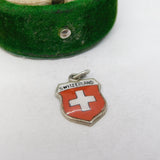 Sterling Silver Switzerland Enamel Charm Pendant Vintage c1970