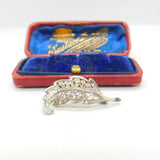 Sterling Silver Filigree Leaf Brooch Vintage c1970