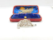 Sterling Silver Filigree Leaf Brooch Vintage c1970
