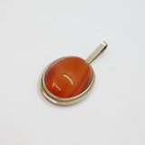 Dutch .835 Silver Jansen, Post & Cocx Red Agate Oval Pendant Antique c1930s