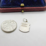 Sterling Silver & Enamel Rye Crest Charm Pendant Vintage c1970
