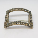 Victorian Sterling Silver & Paste Set Buckle Conversion Brooch Antique c1860