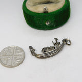 Sterling Silver Venetian Gondola Charm Pendant Vintage c1970