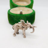 Sterling Silver Good Luck Elephant Charm Pendant Vintage c1970