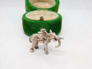 Sterling Silver Good Luck Elephant Charm Pendant Vintage c1970