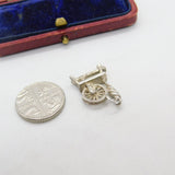 Sterling Silver Spinning Wheel Charm Pendant Vintage c1970
