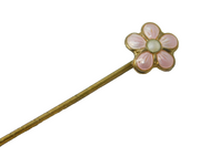 Scandinavian Sterling Silver Gilt & Enamel Floral Stick Pin Antique c1920s
