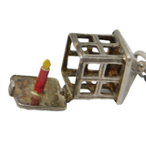 Sterling Silver Candle in the Lantern Opening Charm Pendant Vintage c1970