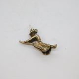 Sterling Silver Witch On Broomstick Charm Pendant Vintage c1970
