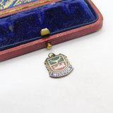 Sterling Silver and Enamel Windsor Travel Shield Charm Pendant Vintage c1970