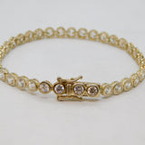 Sterling Silver CZ Tennis Style Bracelet Contemporary c2000's