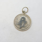 Sterling Silver Threepence Coin Charm Pendant Antique 1917