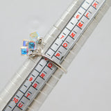 Sterling Silver Colourful Crystal Modernist Dress Ring Modern c1990 Size P 1/2