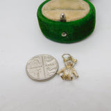 Sterling Silver Teddy Bear Charm Pendant Vintage c1970