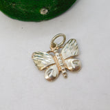 Sterling Silver Butterfly Charm Pendant Vintage c1970