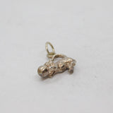 Sterling Silver Cat Playing With Ball Charm Pendant Vintage c1970s