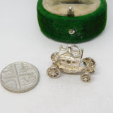 Sterling Silver Horse Carriage Charm Pendant Vintage c1970