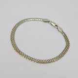Italian Sterling Silver Fancy Flat Link Bracelet Contemporary c1990