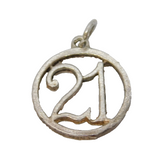 Sterling Silver 21st Birthday Charm Pendant Vintage c1970