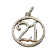 Sterling Silver 21st Birthday Charm Pendant Vintage c1970