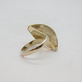 Mexican .950 Silver Ellipse Front Twist Studio Ring Vintage c1970 Size M 1/2
