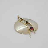 Sterling Silver Triple Graduating Garnet Modernist Studio Pendant Vintage c1970s