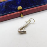 Sterling Silver Musical Saxophone Charm Pendant Vintage c1970