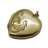 20th Century Rolled Gold Heart Locket Pendant Antique c1940s