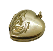 20th Century Rolled Gold Heart Locket Pendant Antique c1940s